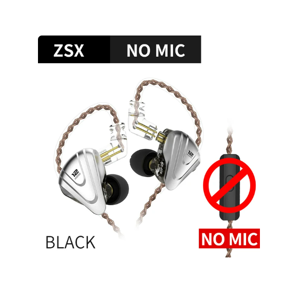 KZ ZSX 1DD 5BA Hybrid 12 drivers HIFI Bass Earbuds In-Ear Monitor