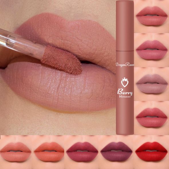 1PC Makeup Matte Nude Liquid Lipstick 12 Colors Waterproof Long Lasting Lip Gloss Sexy Red Pink Velvet Lipsticks Women Cosmetic