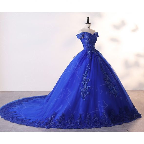 Autumn New Vestidos Blue Quinceanera Dress