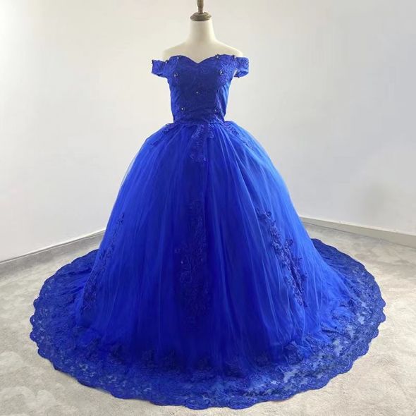 Autumn New Vestidos Blue Quinceanera Dress