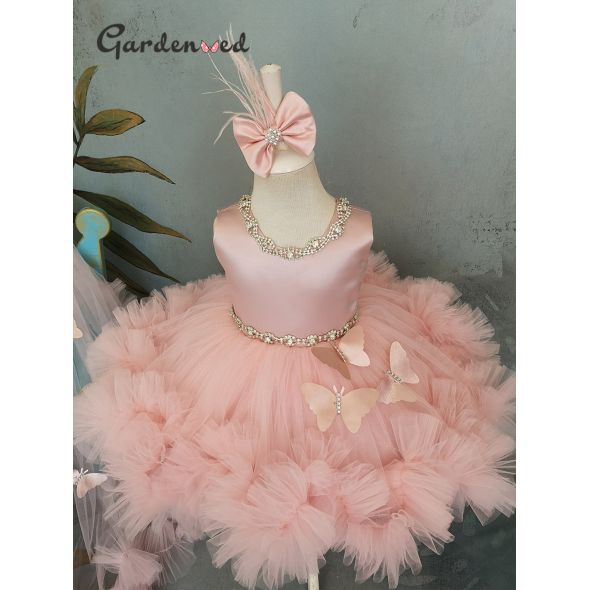 Puffy Girl Dress Pink Baby