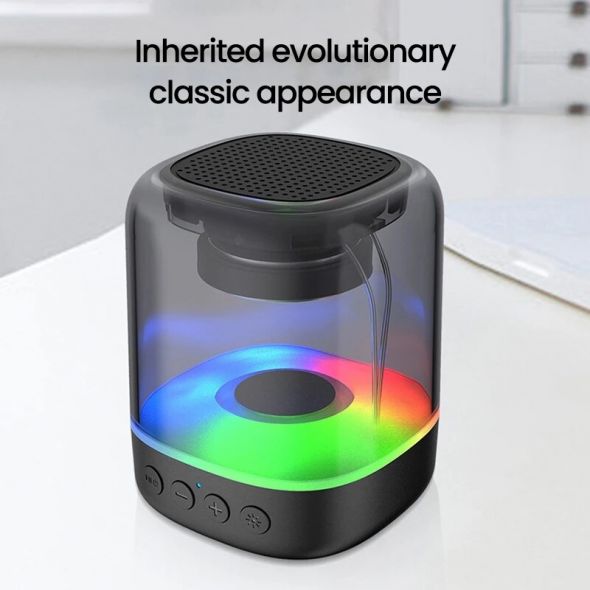 Portable Bluetooth 5.0 Speakers RGB Light HD Sound Mini Desktop Wireless Speaker Loudspeaker for Home Party Outdoor Bike