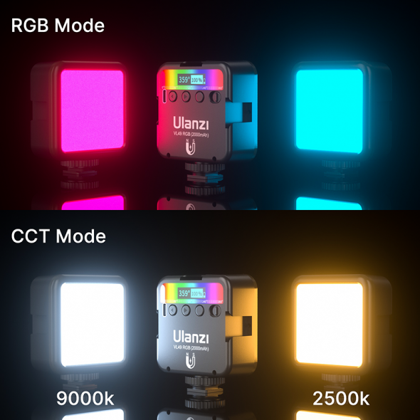 lumière vidéo LED rvb pleine couleur 2500K-9000K