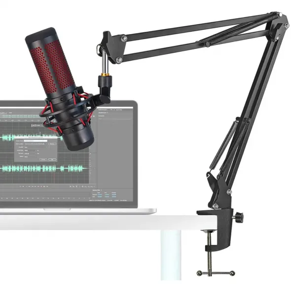 Support de micro Hyperx Quadcast, bras de flèche de microphone à ciseaux