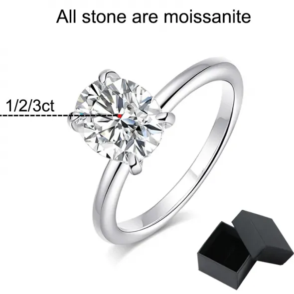 Smyoue 18k Plated 2/3ct Moissanite Diamond Ring for Women