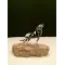 Loup hurlant Sculpture en verre soufflé à la main